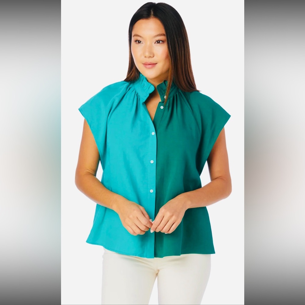 CROSBY by Mollie Burch Green Button-Down Shirt